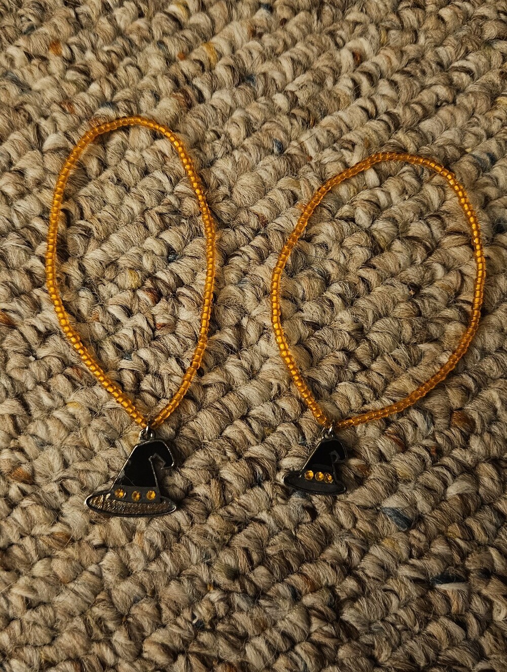 Halloween Witch Hat Orange Bracelet/Anklet